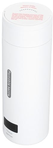 Bouilloire électrique de Voyage Portative, Bouilloire de Voyage Portative d'acier Inoxydable de 500 Ml, 4 Niveaux de Température pour l'eau Bouillante (Prise UE 250V)