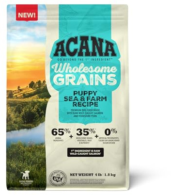 ACANA Wholesome Grains Dry Dog Food Puppy Sea & Farm Recipe 4lb Bag
