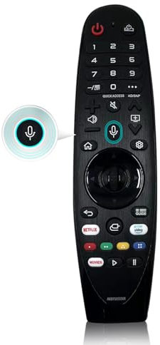 QRL AN-MR20GA Telecomando di ricambio per LG Smart TV Telecomando LG-TV con funzione vocale e puntatore Telecomando universale LG per LG UHD OLED QNED NanoCell 4K 8K modelli Google/Alexa, nero