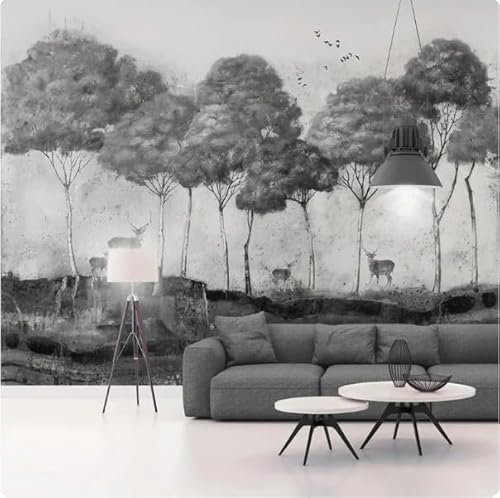 vsdhlsidgl Tapete 3D Handgemalte Schwarz-Weiß-Hintergrundtapete Wandbild Wohnzimmertapete,3D,150x105cm