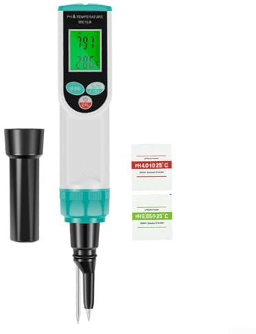 URPIZY Digital Food PH Meter Tester With PH/Temperature Probe Automatic Calibration For Bread Cheese Sushi Rice Sourdough Sauce Meat Soil Testing ATC 0-14 PH