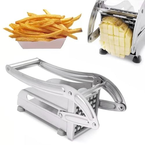 FfiMe Taglia Patate Fritte, Taglia Patate Professionale per Fare Patatine Fritte con 2 Lame, affetta Patate in Acciaio Inox, tritaverdure, per Patatine Fritte, Patate Tagliate, Carote