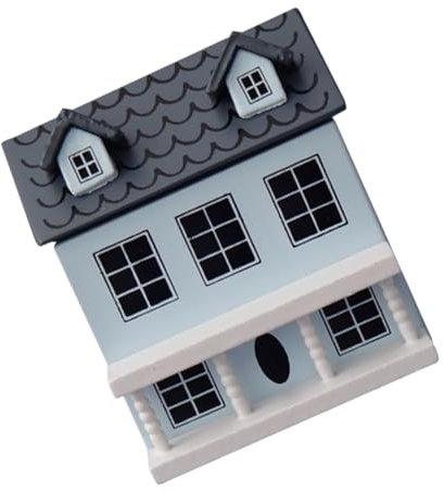 BESPORTBLE Mini- Für Pflanzen Gefälscht Anlage Drinnen Heim Klein Künstlich Mikrolandschaftsornament Mini Holzhaus Holzvillen-Modell Rustikales Holzhaus Sky-Blue Hölzern