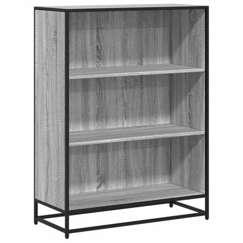 vidaXL Bücherregal Grau Sonoma 80,5x35x107,5 cm Holzwerkstoff, Raumteiler, Büroregal, Standregal, Bücherschrank, Lagerregal, Aktenregal, Regal