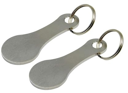 BBTISG 2 Pcs Metal Shopping Cart Coin Keychains, Durable Shopping Cart Tokens Shopping Cart Unlock Key Keychain Shopping Cart Coin Trolley Keychain Trolley Tool Accessories (Silver)