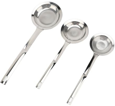 3 Piezas Colador de Malla Fina de Acero Inoxidable, Cucharas Espumaderas de Metal Plateado, Colador de Espuma, Filtros de Aceite para Utensilios de Cocina para el Hogar