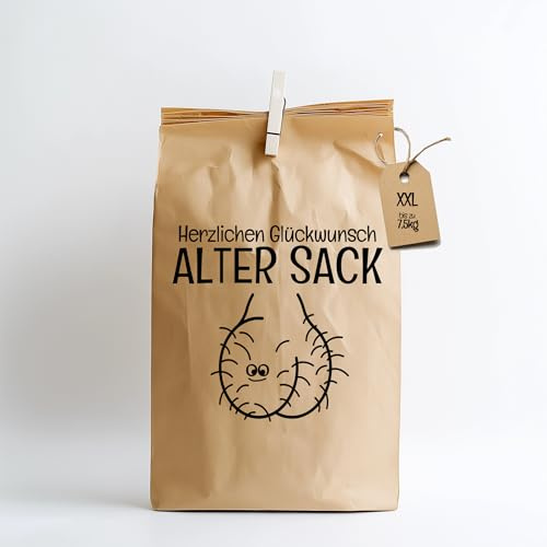 XXL Geschenktüte Alter Sack, Papiertüte, Geburtstag, Junggesellenabschied, Valentinstag, Vatertag, Tüten für große Geschenke, große Überraschungen, MADE in GERMANY!