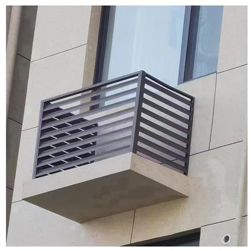 Housse de climatisation extérieure décorative - Protection de la Vie privée - Boîtier autoportant pour Cacher Les climatiseurs et Les climatiseurs (Marron 110 x 80 x 60)