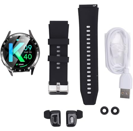 CHEOTIME Smart Watch con Auricolari, Auricolari Bluetooth Rotondi da 1,39 Pollici Orologio Intelligente con gradini, Calorie, Monitor del Sonno, Monitor a Pressione cardiaca per