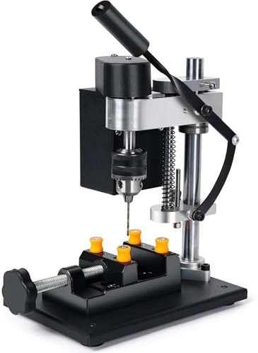 Electric Bench Drill Press with Soft Axis Function, Precision Drilling Machine for Jewelry Making, Plastic, and Wood, Includes 195PCS Accessories