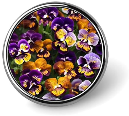 Stiefmütterchen Perfektion, rundes Abzeichen, niedlich, Emaille, Anstecknadel, Brosche, Knopf, Anstecknadel, personalisierte Kleidung, Dekoration, Unisex, Abzeichenhalter für Hüte, Taschen, Hemden