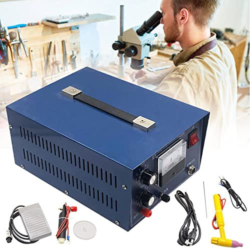 Soldadora por puntos, máquina de soldadura láser portátil, 400 W CA 220 V, 220 V, 50 A, soldadora por puntos de pulso ajustable, soldadora de joyería, herramientas artesanales para metal, plata, pla