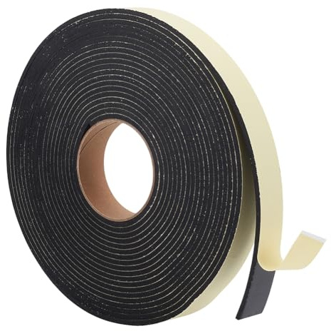 BENECREAT 10m x 30mm x 4mm Bande de Mousse Autocollante, Ruban Mousse Haute Densité, Joint D'Étanchéité en Mousse pour Isolation Thermique des Portes et Fenêtres(Noir)