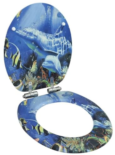 Hardware Artikel-WC Toilettensitz mit Soft-Close Deckel MDF Delfine Design