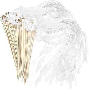 Wedding Wands, 30 bastoncini con campana e nastri per matrimoni, bacchette magiche per matrimonio, stelle filanti, stelle filanti, vengono utilizzati per matrimoni, compleanni, feste, feste e feste