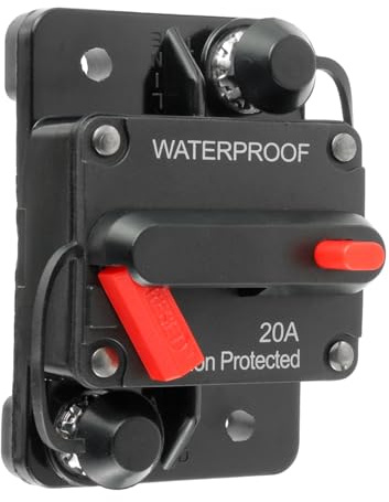 cddcwz 20A Schutzschalter mit Manuellen Reset,20Ampere Sicherungshalter | 12V-48V DC,Sicherungshalter Auto Leistungsschalter für Kfz Boot Wohnmobil LKW Audio Stereo Batterie Sicherungsautomat