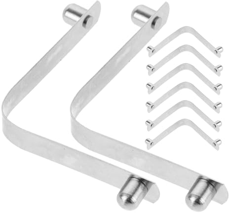 DIYEAH 8 Stück Poolgriff Clips aus Edelstahl in V-Form für Verbesserte Reinigungsleistung und Stabile Verarbeitung Geeignet für Bürstengriffe und Saugstangen im Schwimmbad | Universelle Griffclips für Skimmernetze und Saugstangen, Robuste Schmetterlingsklemmen in Silber, 8 Stück