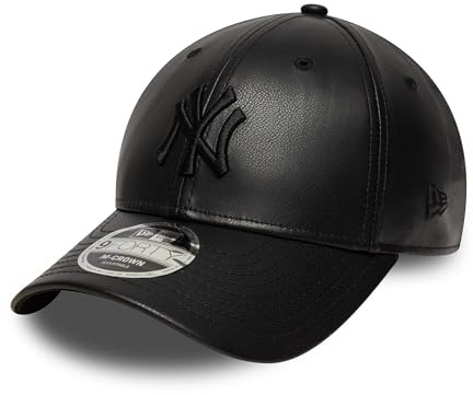 New Era New York Yankees PU 9Forty M-Crown Cap Kunstleder Schwarz - One-Size