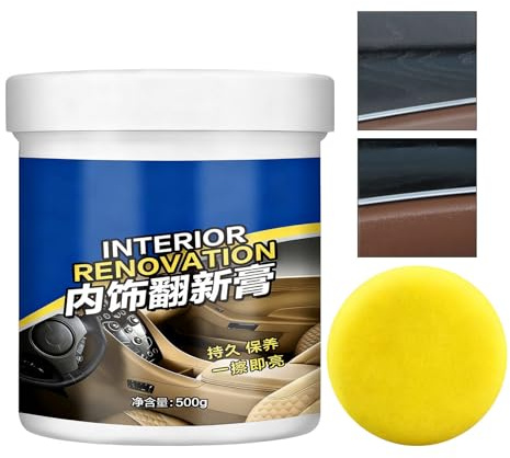 Detergente per Interni Auto e Protezione della Pelle, 500 g, detergente per sedili Auto, Spray per la Cura della Pelle, smacchiatore in Tessuto e Velluto, Altamente, per Pelle, Auto, SUV