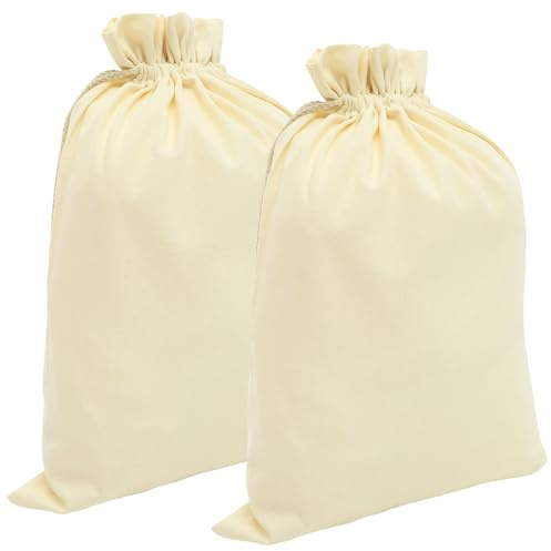 Healeved 2pièces Sac à Cordon pour Fruits et Légumes Sac de Rangement Coton à Provisions Réutilisable à Farine à Pain