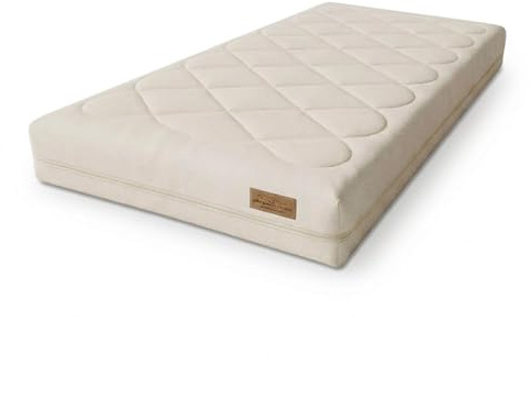 Geborgenschlafen Aura 18 Naturlatexmatratze 140x200 cm – Mittelfeste orthopädische Latexmatratze | 7-Zonen Naturmatratze aus Naturlatex mit Bio-Baumwollbezug, atmungsaktiv