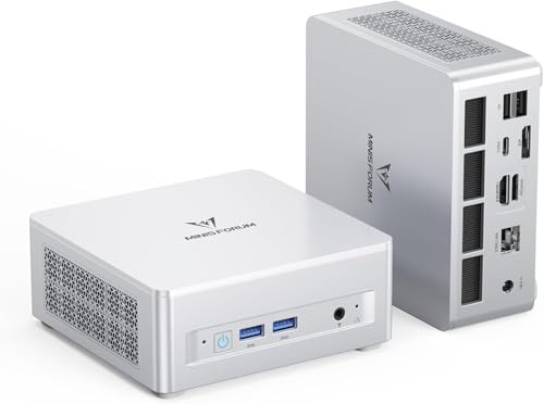 MINIS FORUM UM880 Plus Mini PC AMD Ryzen 7 8845HS (8C/16T fino a 5,1 GHz), 16 GB DDR5, SSD 512 GB, Radeon 780M, OCuLink, triplo display, 8K@60Hz, 5× USB, Wi-FI 6E