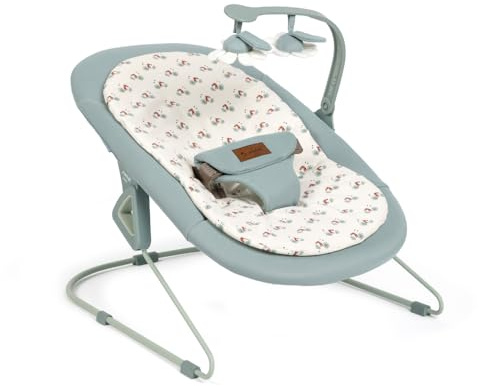 Jané Light, Hamaca para Bebé Desde 0 Meses, Hamaca Mecedora Ultraligera con Balanceo Natural, Barra de Actividades y Reductor, Tapizado Lavable, Verde