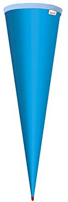 ROTH Schultüten-Rohling zum Basteln blau/pazifikblau - 70 cm rund - mit Rot(h)-Spitze ohne Verschluss