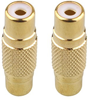 Futheda 2 Paquets Cinch RCA Coupleur Femelle vers Femelle Adaptateur Audio Video Gold