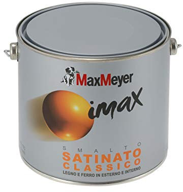MAXMEYER, Smalto satinato a solvente per ferro e legno Imax MARRONE 2,5 L