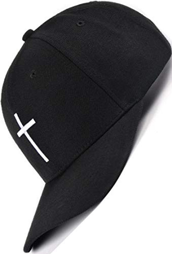 Bexxwell Baseball Cap schwarz mit Kreuz-Stickerei (optimale Passform, Kappe, Black, Baseballcap, Cross, Basecap,Unisex)