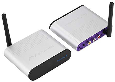 Wireless AV Sender, 5,8 GHz 300 m Wireless Video Trasmettitore e ricevitore 8-Group Video mittente Segnale TV per DVD, DVR, Telecamera di sorveglianza, Set-top Box, ecc.(EU)