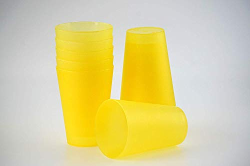 S&S-Shop 20 Plastik Trinkbecher 0,4 l gelb | Mehrwegtrinkbecher | Becher | Partybecher | Mehrwegbecher | Kunststoffbecher