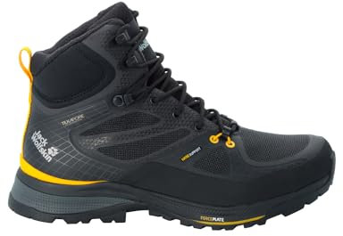 Jack Wolfskin Herren Force Trekker Texapore Mid M, Black / Burly Yellow Xt, 43 EU