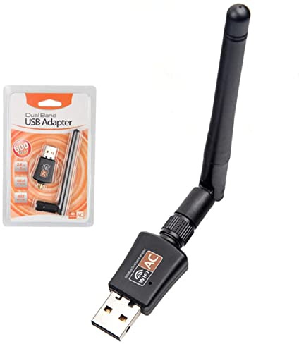 Adaptador Wi-Fi Dual Band 5GHz / 2.4GHz, USB Antena WiFi Externa Ajustable, Señal Potente Largo Alcance, Receptor WiFi USB para PC Desktop Laptop, Compatible Windows_y_Mac