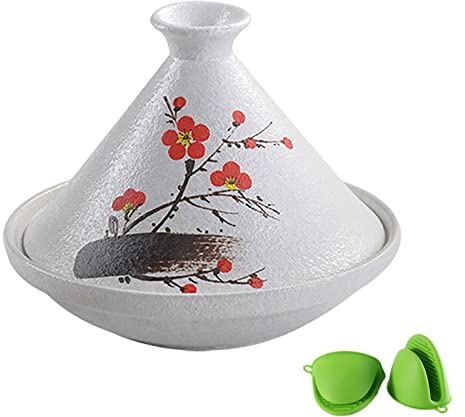 YLWX Tagine Kochplatte Marokkanisch, Handgefertigte Keramik Tajine Topf, Traditioneller Tontopf Zum Kochen (Color : E)