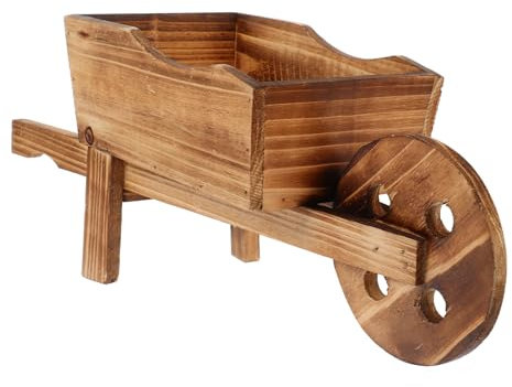 Cabilock Mini Pot De Succulentes Planteur De Plantes De Jardin Vieille Brouette Planteur Figurine Brouette Jardinière Mini Décoratif en Bois Pot De Fleur Chariot Enfant