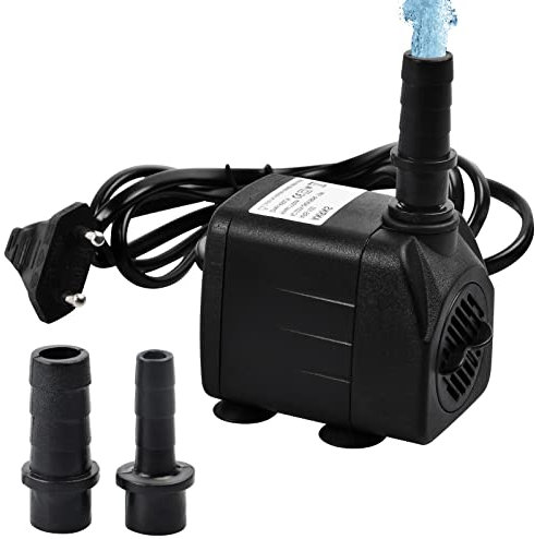 Vesaneae Mini Pompa dell'Acqua 504 L/H, Mini Pompa Acqua, Pompa di Acqua per Acquario, Pompa d'Acqua Nessun Rumore per Fontana, Pompa Sommersa per Serbatoio Pesci Terrari Sistemi Circolazione Stagno
