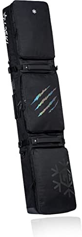 Multifunktions-Einzel-/Doppel-Snowboardtasche, wasserdichte und verschleißfeste Nylon-Skitasche mit großer Kapazität, Teleskop-Skiaufbewahrungstasche mit Nass- und Trock