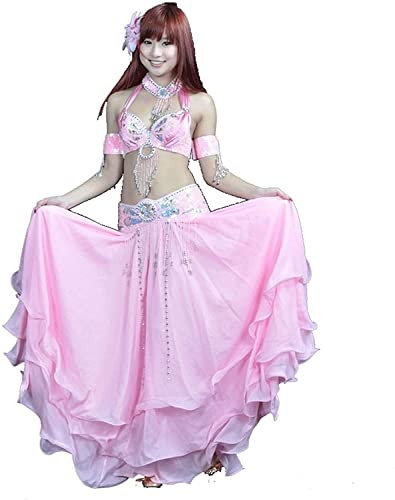 BAtlam Bauchtanz-Set, Bauchtanz-Kostüm Bauchtanz-Rock (Pink 6)