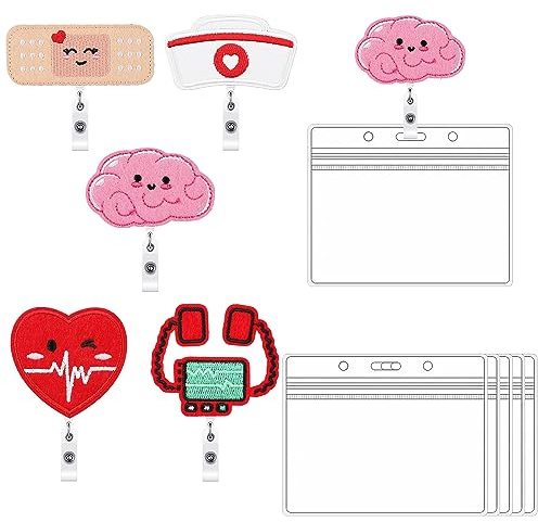 10 Stück Ausziehbarer Badgeholder für Krankenschwestern und Ärzte Id-Kartenhalter Cartoon-Design