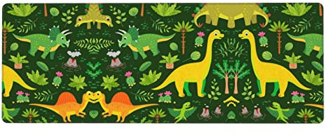KIDINN Mauspad mit Dinosaurier-Palmblatt-Aufdruck, für Büro, Schreibtisch oder Gaming-Mauspad