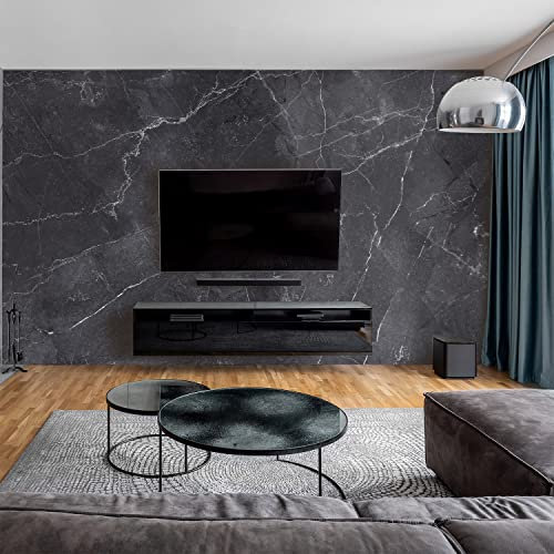 dedeco Wohnzimmerrückwand TV-Wand Wandpaneel Wohnrückwand Rückwand Tapetenersatz, Motiv: Marmor V7, 300 x 150 cm, wasserfest, robust, als Wandverkleidung aus Acrylglas 3D, Glasoptik