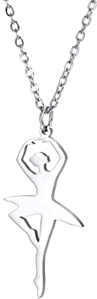 Amaxer Ballerina Halskette für Mädchen Gymnastik Ballett Ballerina Tanztänzerin Edelstahl Schmuck Geschenke Anhänger Halskette für Turnerin Frauen