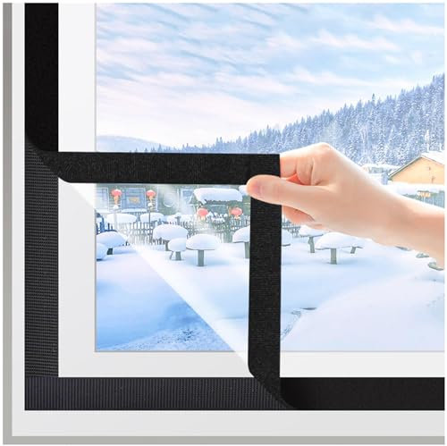 Xrdbfd Thermo Cover Fenster-isolierfolie Für Winter-Sommer, Fenster-kälteschutzfolie, Fenster Isolierfolie Thermo Cover, Innenfenster-schrumpffolie, Thermo Fensterfolie,WxH-70x120cm/28 * 47in