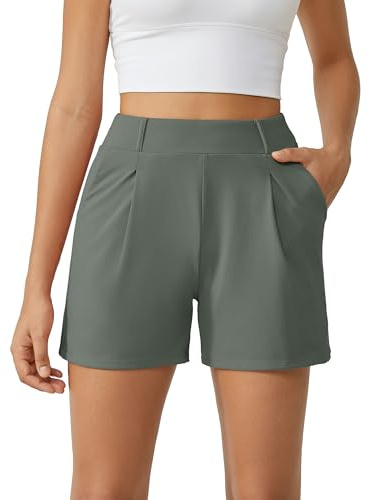 G4Free Womens Shorts with Pockets Ladies Bermuda Shorts | Summer Tailored Shorts for Women, High Waisted, Dressy, Casual, Lounge