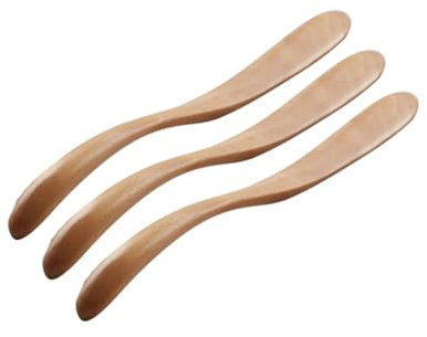 OKUMEYR 3 Stück Holz Butterstreicher Butterschneider für Käse und Kuchen Langlebig und Sicher für Restaurants und Catering