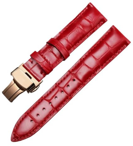 SpaRcz Uhrenarmband aus echtem Leder für Herren, weiches Rindsleder, Schmetterlingsschnalle, Zubehör, Uhrenkette für Damen, 14-22mm, Farbe 12, 19mm