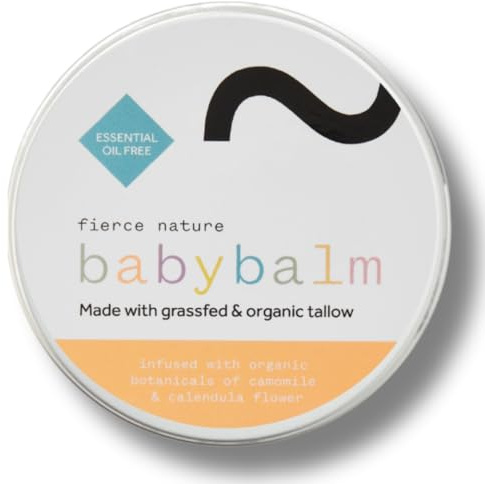 Fierce Nature Baby Balm – Organic Tallow & Jojoba Oil – Infused with Chamomile & Calendula – Natural Soothing Skincare for Babies – Gentle Moisturizer for Sensitive Baby Skin, 100g