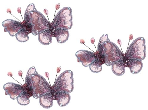 TENDYCOCO 3 Pièces pinces à cheveux brodées pince à cheveux pinces à cheveux cheveux rétro pinces cheveu hairpin broches femme épingle à cheveux barrettes à cheveux Violet,mauve